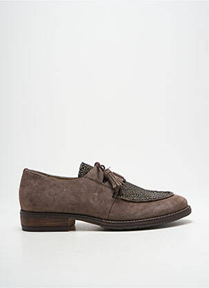 Derbies nubuck talon plat jusqu'à 3cm marron DKODE femme