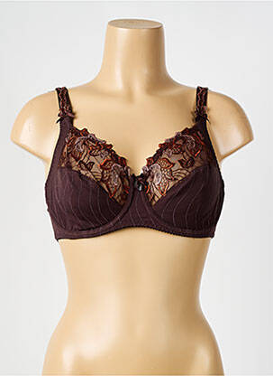Soutien-gorge effet matière satinée haut soutien-gorge emboitant marron PRIMADONNA femme