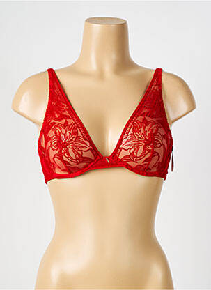 Soutien-gorge légère et transparente haut triangles rouge AUBADE femme