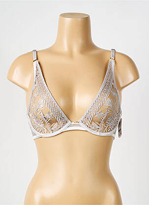 Soutien-gorge légère et transparente haut triangles gris AUBADE femme