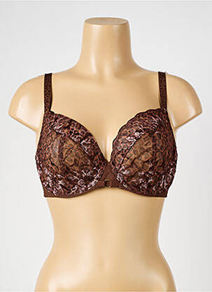 Soutien-gorge légère et transparente haut soutien-gorge emboitant marron CHANTELLE femme