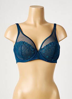 Soutien-gorge broderie haut soutien-gorge emboitant bleu SIMONE PERELE femme