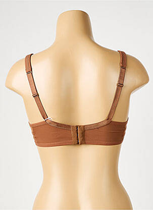 Soutien-gorge effet matière satinée haut soutien-gorge emboitant marron MAISON LEJABY femme