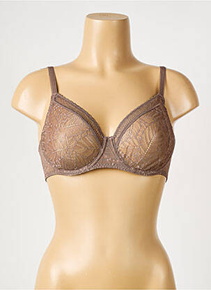 Soutien-gorge légère et transparente haut soutien-gorge emboitant marron SIMONE PERELE femme