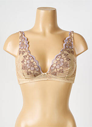 Soutien-gorge sans armature haut triangles beige AMBRA femme