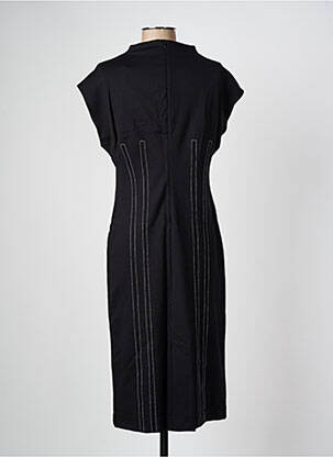 Robe mi-longue fermeture zippée au dos manches courtes noir ESCORPION femme