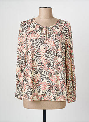T-shirt stretch manches longues beige K-DESIGN femme