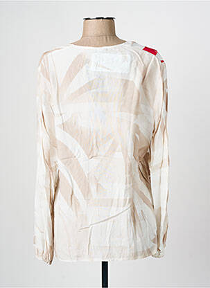 Chemisier coupe cintrée manches longues beige FRANK WALDER femme