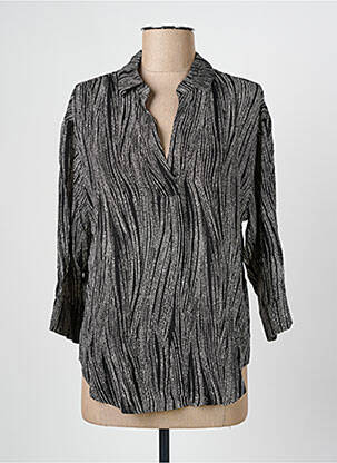 Blouse tissage popeline manches 3/4 noir TAIFUN femme