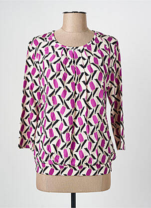 Blouse imprimé fantaisie manches 3/4 rose FRANK WALDER femme