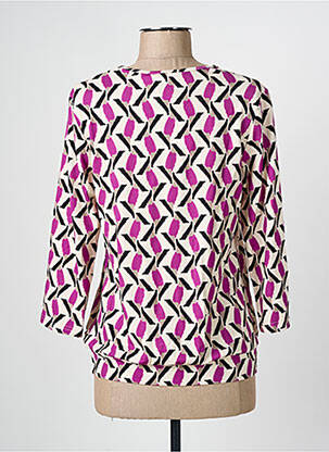 Blouse imprimé fantaisie manches 3/4 rose FRANK WALDER femme