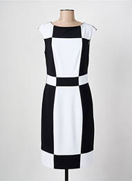 Robe mi-longue fermeture zippée au dos manches courtes noir JOSEPH RIBKOFF femme