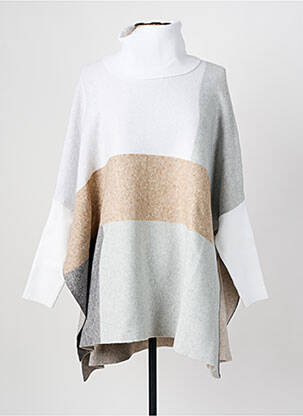 Pull tunique tissage chiné manches 3/4 beige JOSEPH RIBKOFF femme