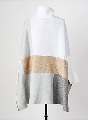 Pull tunique tissage chiné manches 3/4 beige JOSEPH RIBKOFF femme