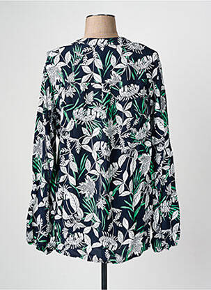 Blouse tissage popeline manches longues bleu FRANK WALDER femme
