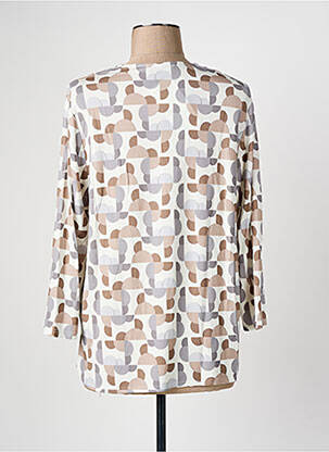 Blouse tissage popeline manches 3/4 beige FRANK WALDER femme