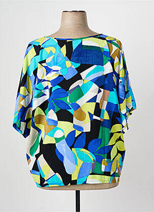 Blouse col rond manches 3/4 bleu JOSEPH RIBKOFF femme
