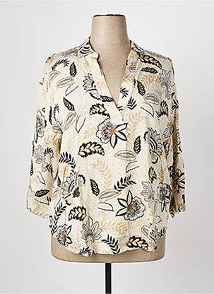 Blouse tissage popeline manches 3/4 beige TAIFUN femme