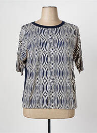 T-shirt imprimé fantaisie manches courtes bleu FRANK WALDER femme