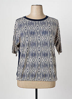 T-shirt imprimé fantaisie manches courtes bleu FRANK WALDER femme