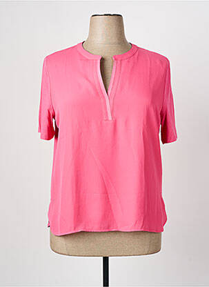 T-shirt col v manches courtes rose FRANK WALDER femme