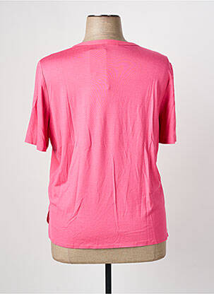 T-shirt col v manches courtes rose FRANK WALDER femme