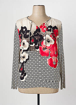 T-shirt beige FRANK WALDER pour femme