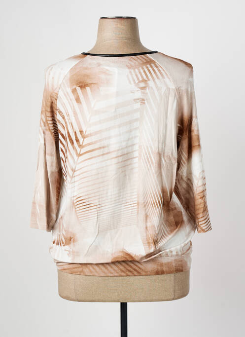 T-shirt stretch manches 3/4 beige FRANK WALDER femme