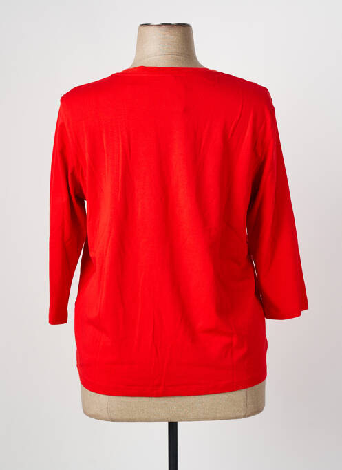 T-shirt stretch manches 3/4 rouge FRANK WALDER femme