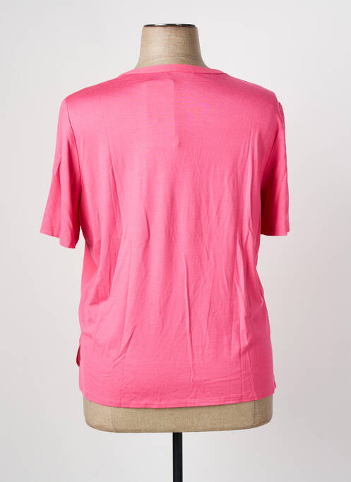 T-shirt col v manches courtes rose FRANK WALDER femme
