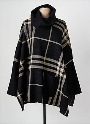 Poncho col roulé noir JR COLLECTION femme