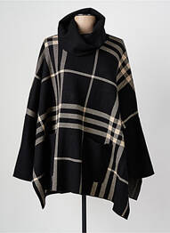Poncho col roulé noir JR COLLECTION femme