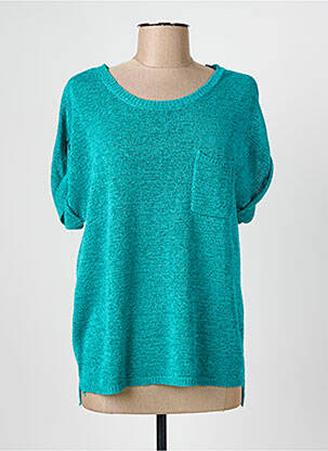 Pull col rond manches courtes bleu JOSEPH RIBKOFF femme