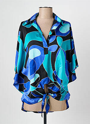 Blouse imprimé fantaisie manches longues bleu JOSEPH RIBKOFF femme