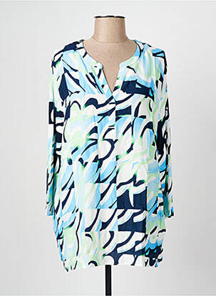Blouse imprimé fantaisie manches longues bleu FRANK WALDER femme