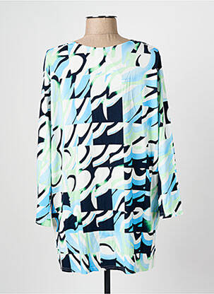 Blouse imprimé fantaisie manches longues bleu FRANK WALDER femme