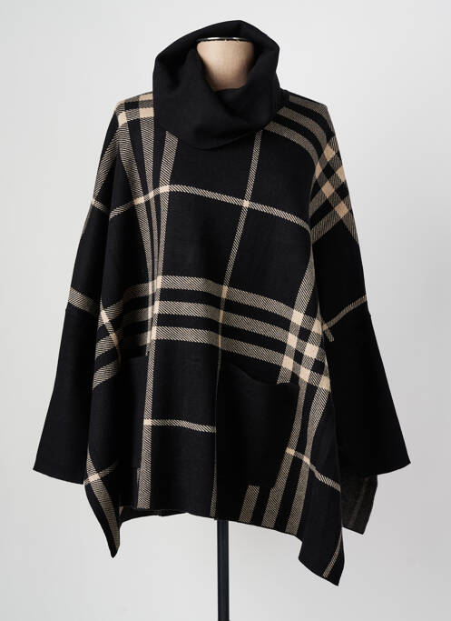 Poncho col roulé noir JR COLLECTION femme