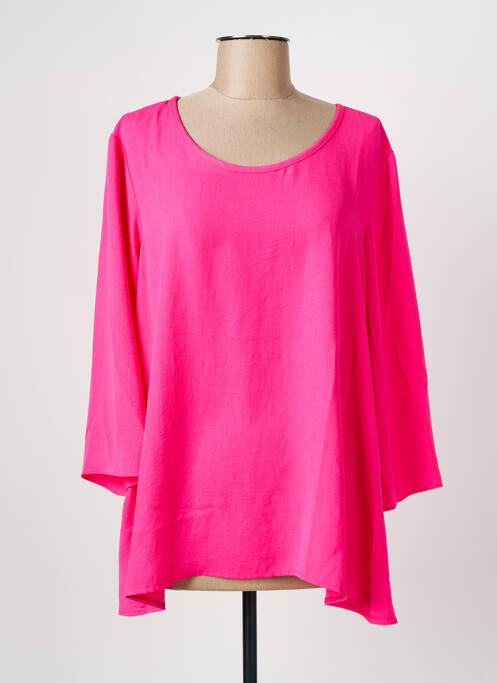 Blouse col rond manches 3/4 rose JOSEPH RIBKOFF femme