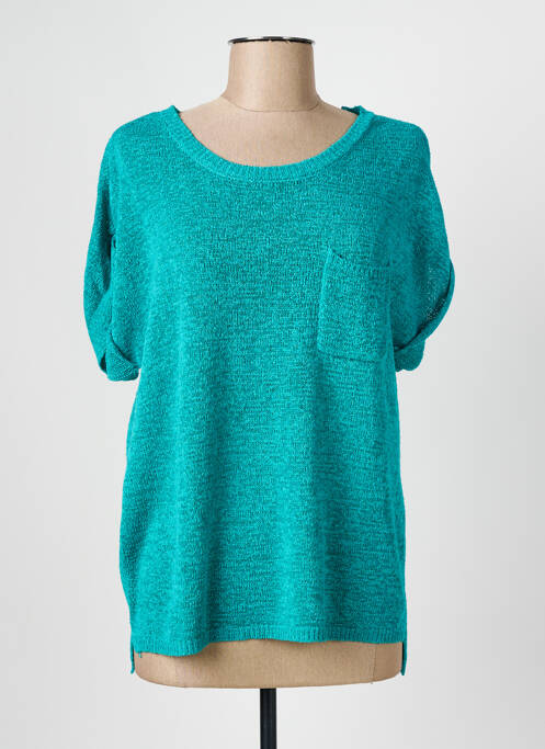 Pull col rond manches courtes bleu JOSEPH RIBKOFF femme