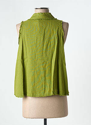Chemisier coupe droite sans manche vert BSB femme