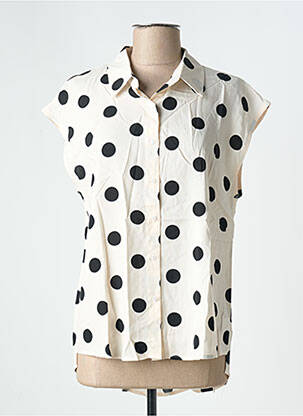 Chemisier manches courtes manches courtes blanc EXQUISS'S femme