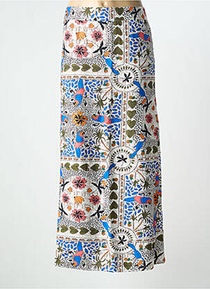 Jupe longue imprimé fantaisie bleu BY ONE femme
