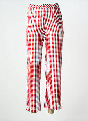 Pantalon 7/8 tissage popeline taille normale rouge MUSY MUSE femme