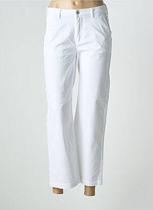 Pantalon 7/8 stretch taille normale blanc HAPPY femme