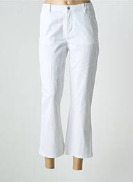 Pantalon 7/8 stretch taille normale blanc HAPPY femme