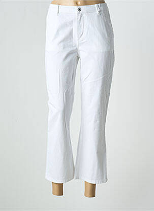 Pantalon 7/8 stretch taille normale blanc HAPPY femme
