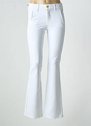 Pantalon droit stretch taille normale blanc HAPPY femme