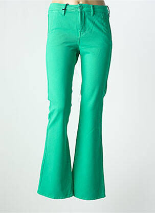 Pantalon flare stretch taille normale vert HAPPY femme