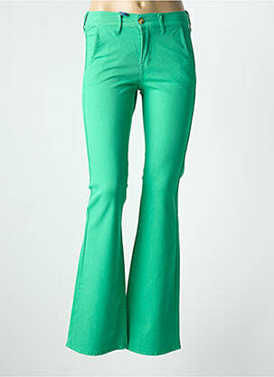 Pantalon flare stretch taille normale vert HAPPY femme