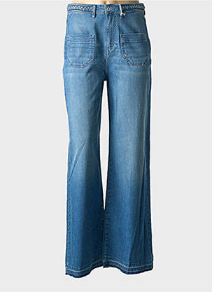 Jeans coupe large stretch taille normale bleu HAPPY femme